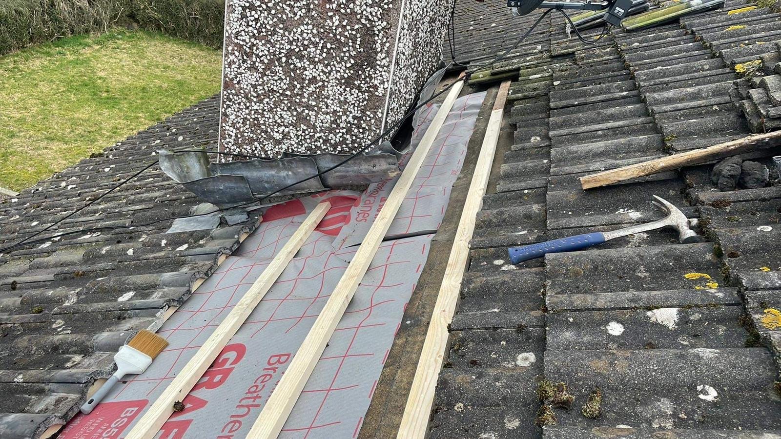 Flat roofing work
